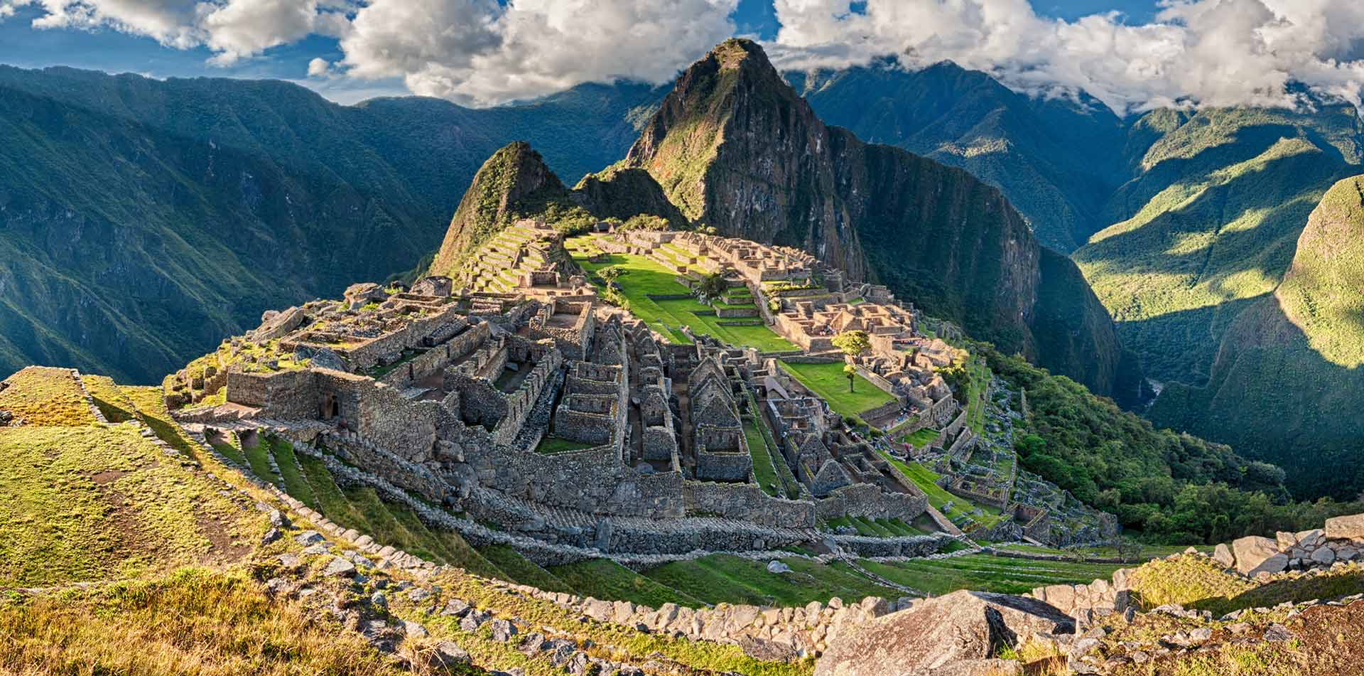 Looking down on Machu Picchu, Peru from above the ruins