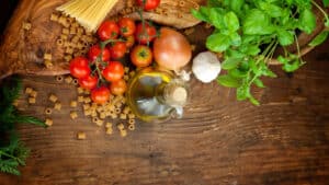 Various fruits and vegetables.