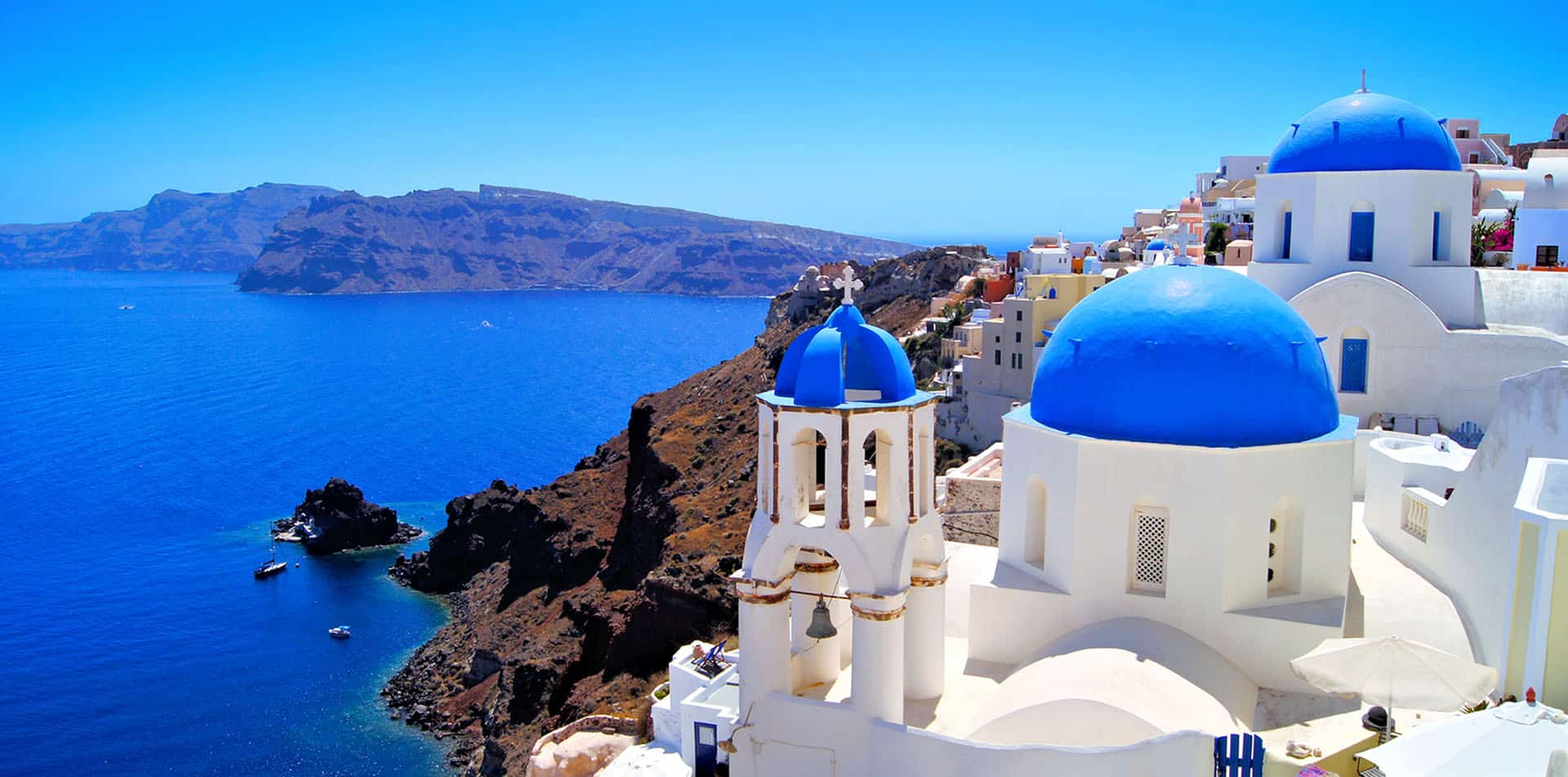 Azure waters of Mediterranean Sea near mountainous Crete island