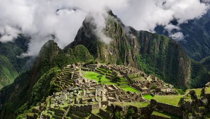 View of Machu Picchu from above the ruins