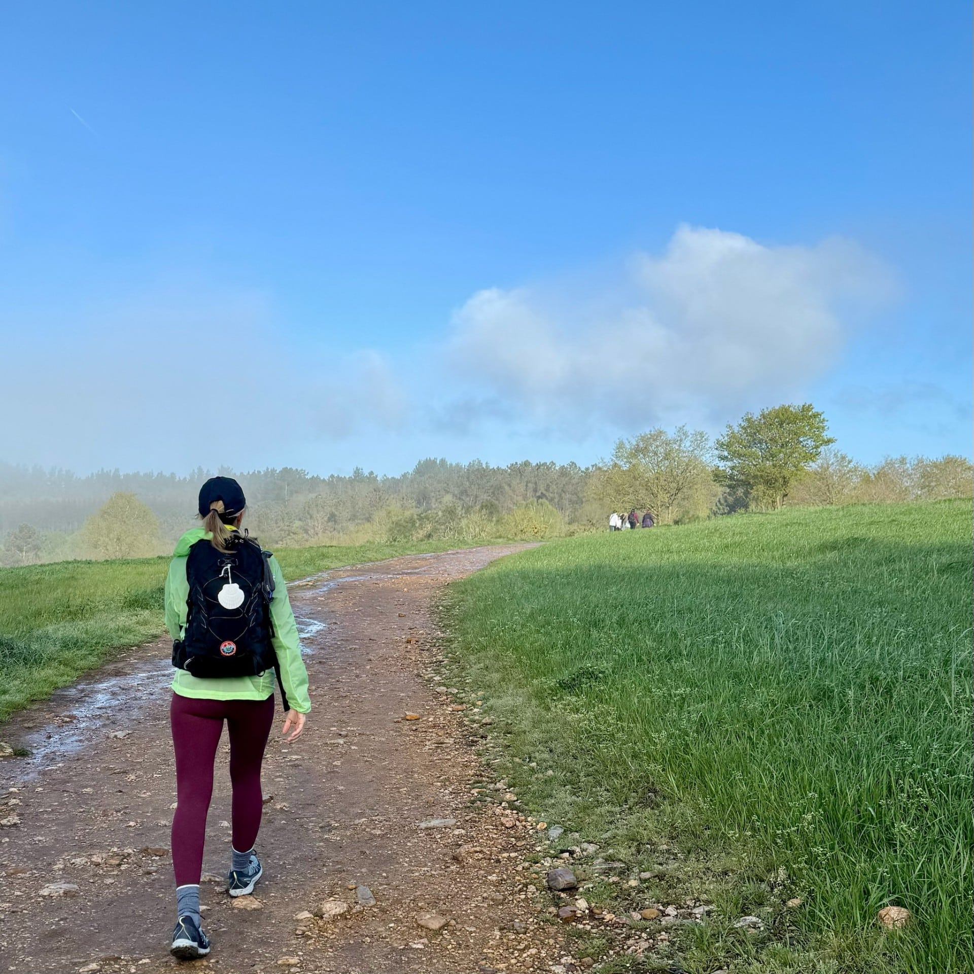 Classic Journeys' co-founder, Susie Piegza, hiking on a trail along the Camino de Santiago