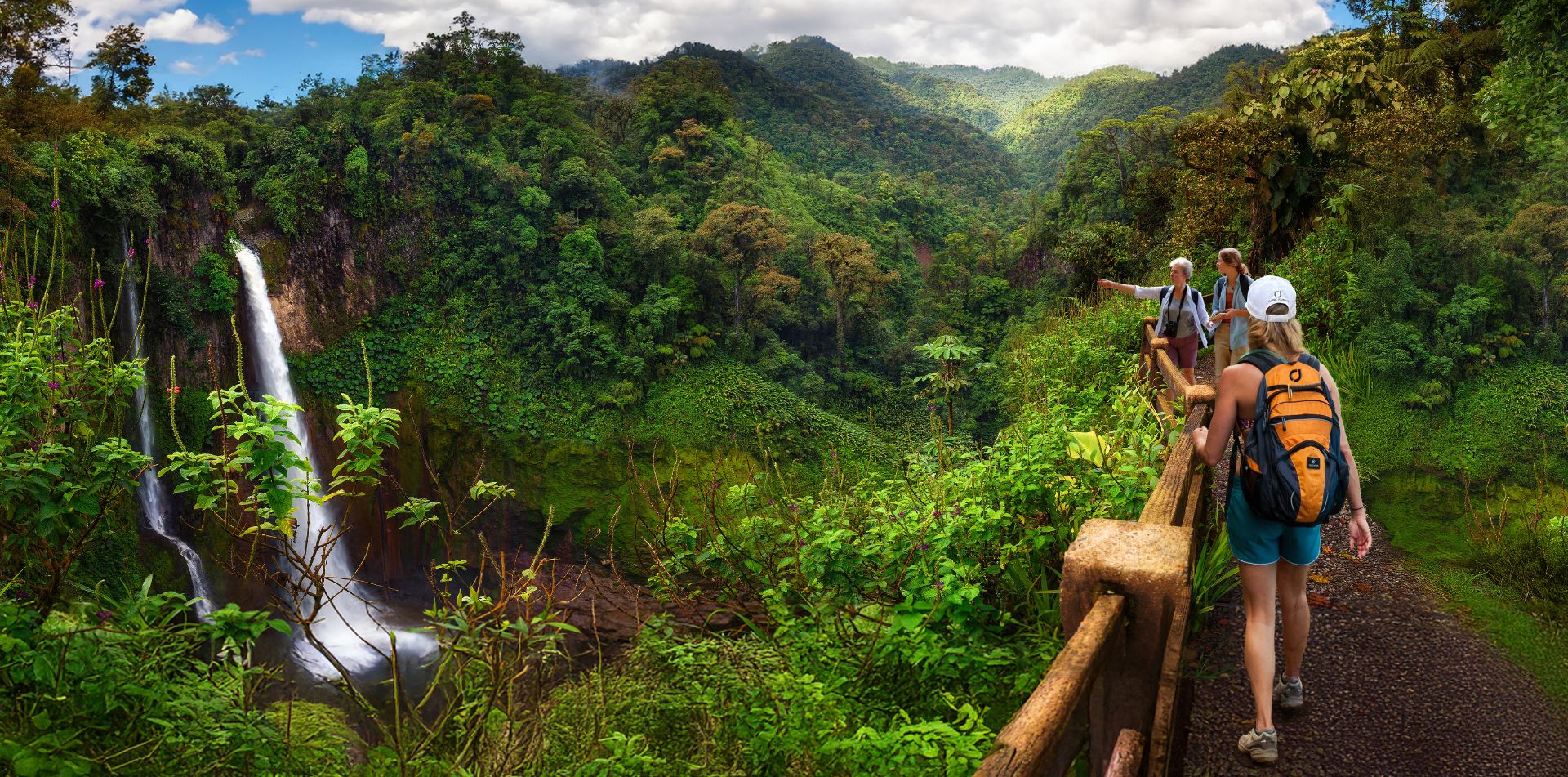 Marvel at stunning waterfalls as you immerse yourself in nature, on foot at eye level